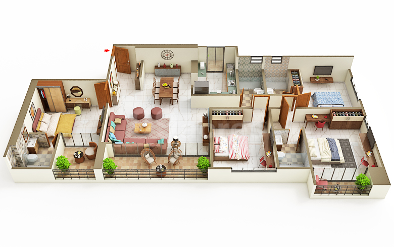 Nyati Evania 4 BHK floor plan for residence enquiry